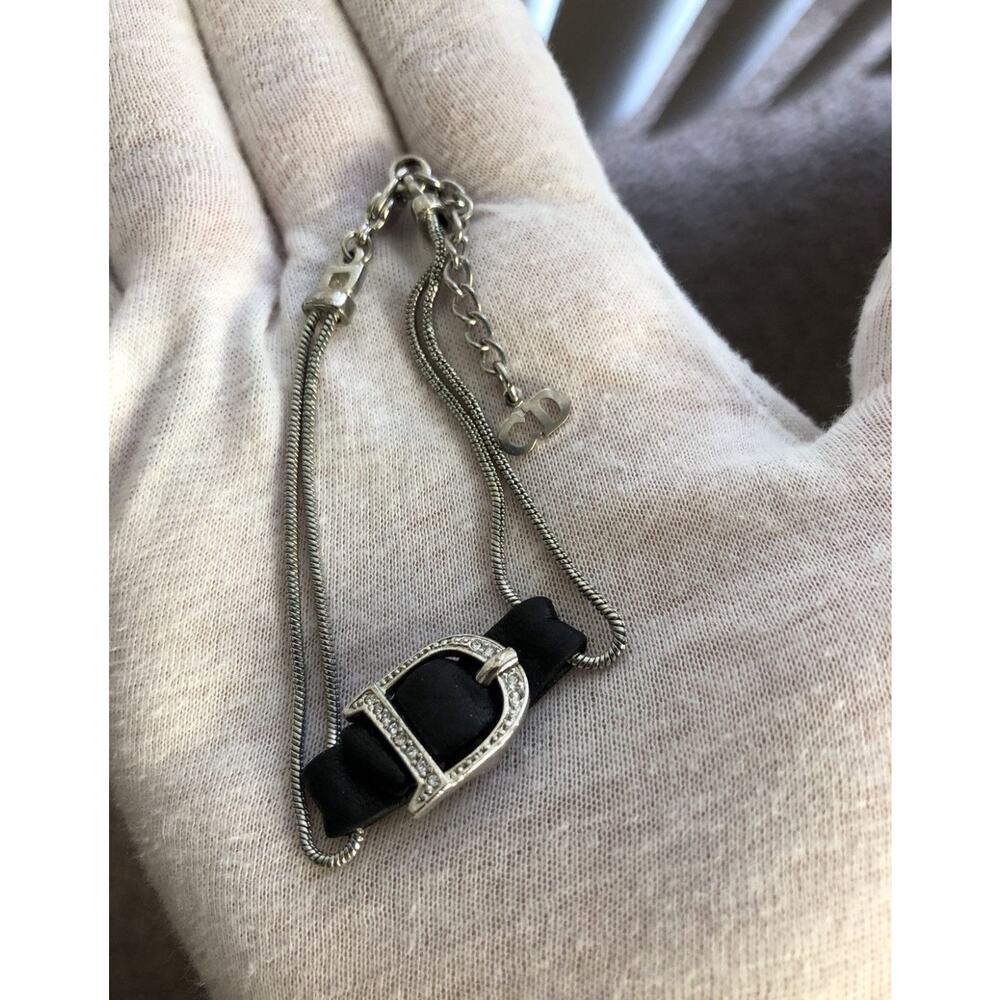 Dior encrusted D buckle bracelet - Picture 2 of 4